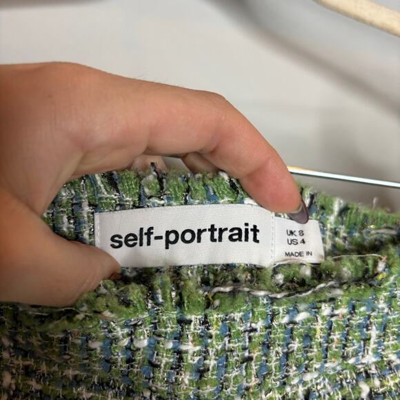 Self-Portrait Asymmetric Bouclé-Tweed Skort - Picture 5 of 11